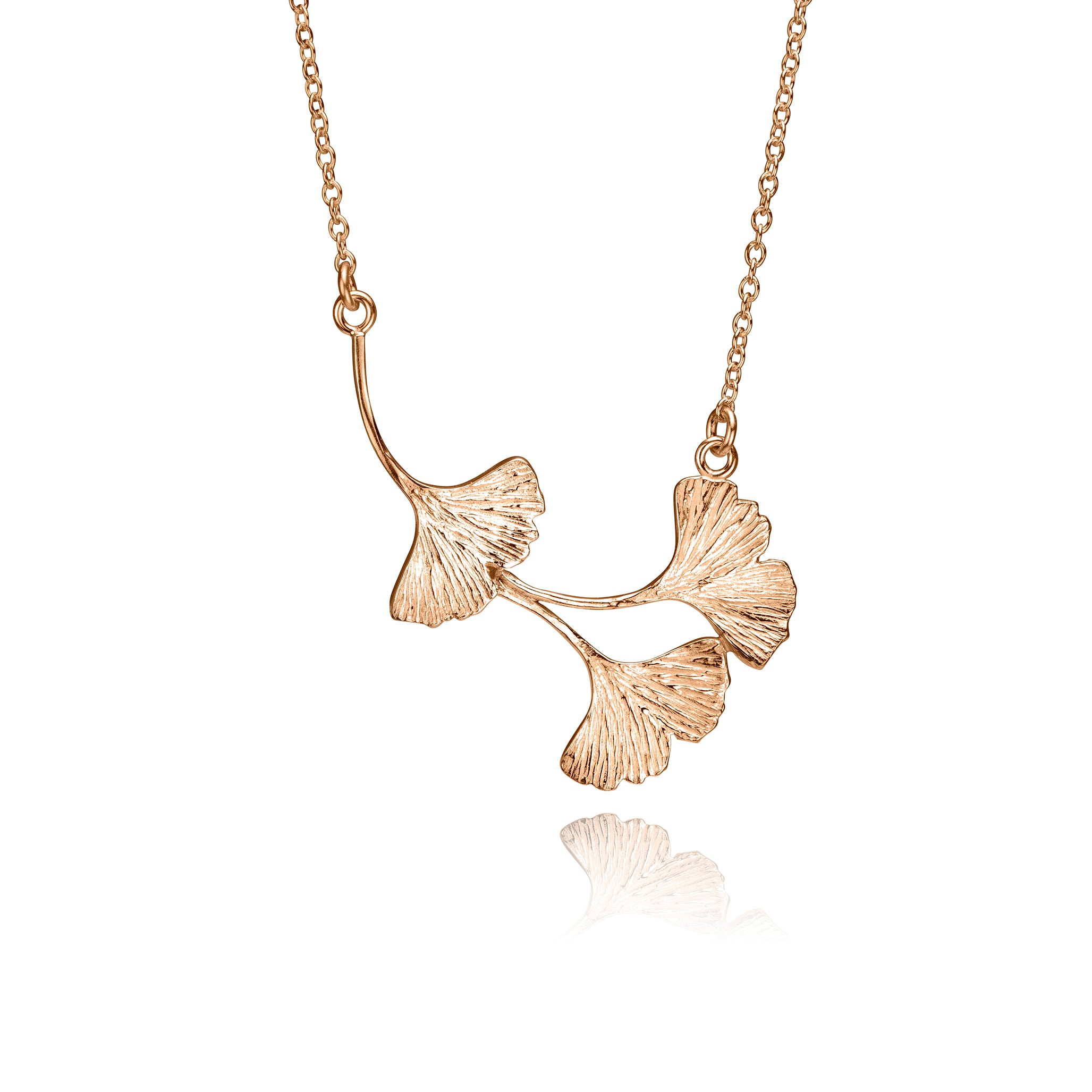 Jewelust Falling Ginkgo Leaves Asymmetric Necklace - Made in