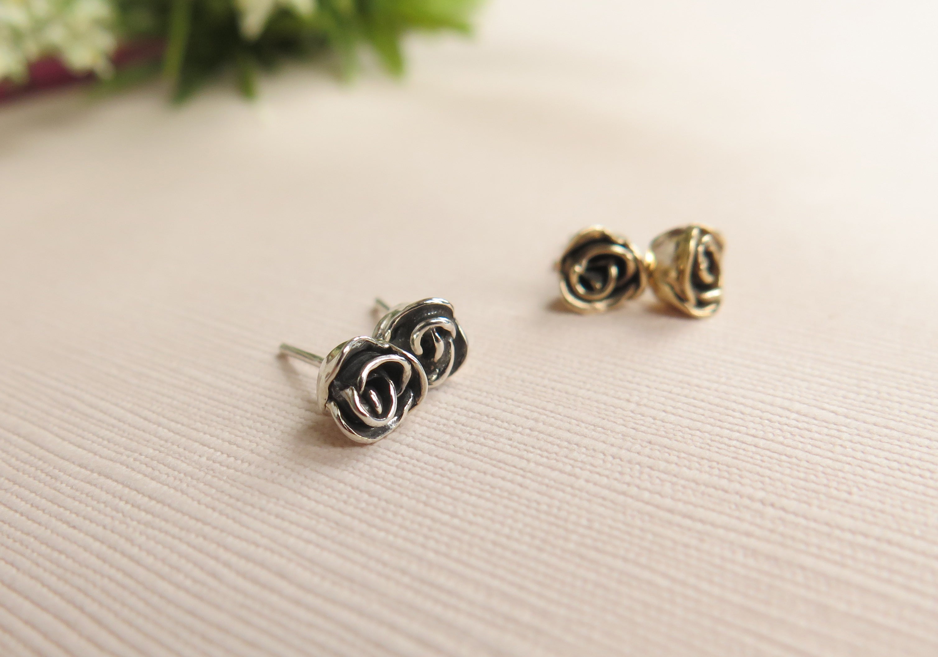 Jewelust Lovely Rose Stud Earrings - Nature Jewellery - Made in Canada