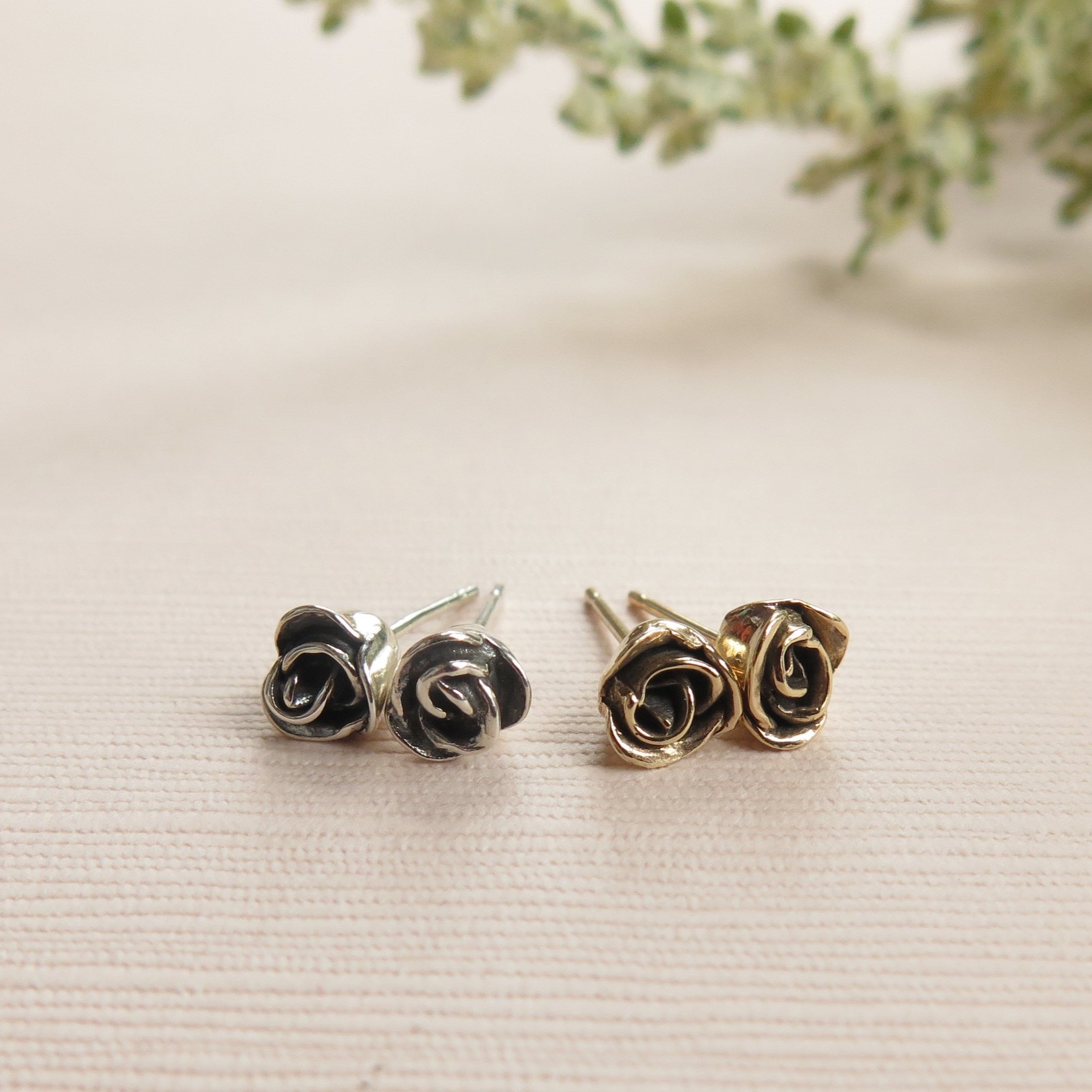 Jewelust Lovely Rose Stud Earrings - Nature Jewellery - Made in Canada