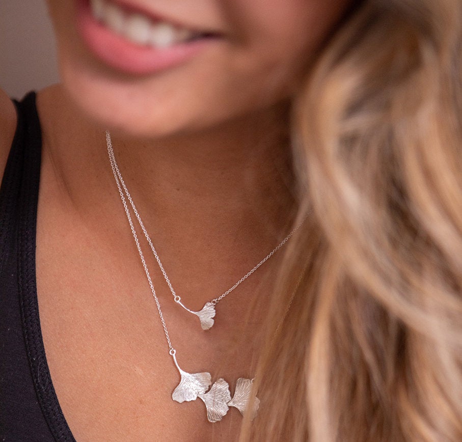 Single Ginkgo Leaf Necklace