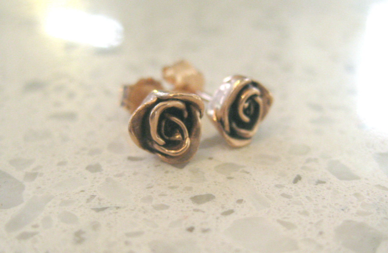 Jewelust Lovely Rose Stud Earrings - Nature Jewellery - Made in Canada